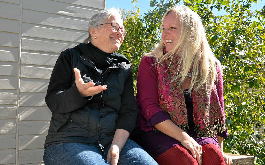 FUNNY FREESTONE: Freestone hall secretary Sue Keong shares some of the area’s quirky tales with author Krista Bjorn. FUNNY FREESTONE: Freestone hall secretary Sue Keong shares some of the area’s quirky tales with author Krista Bjorn.